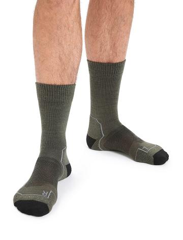 Loden / Black Men's Icebreaker Merino Hike+ Light Crew Socks | USA 1042FDNM